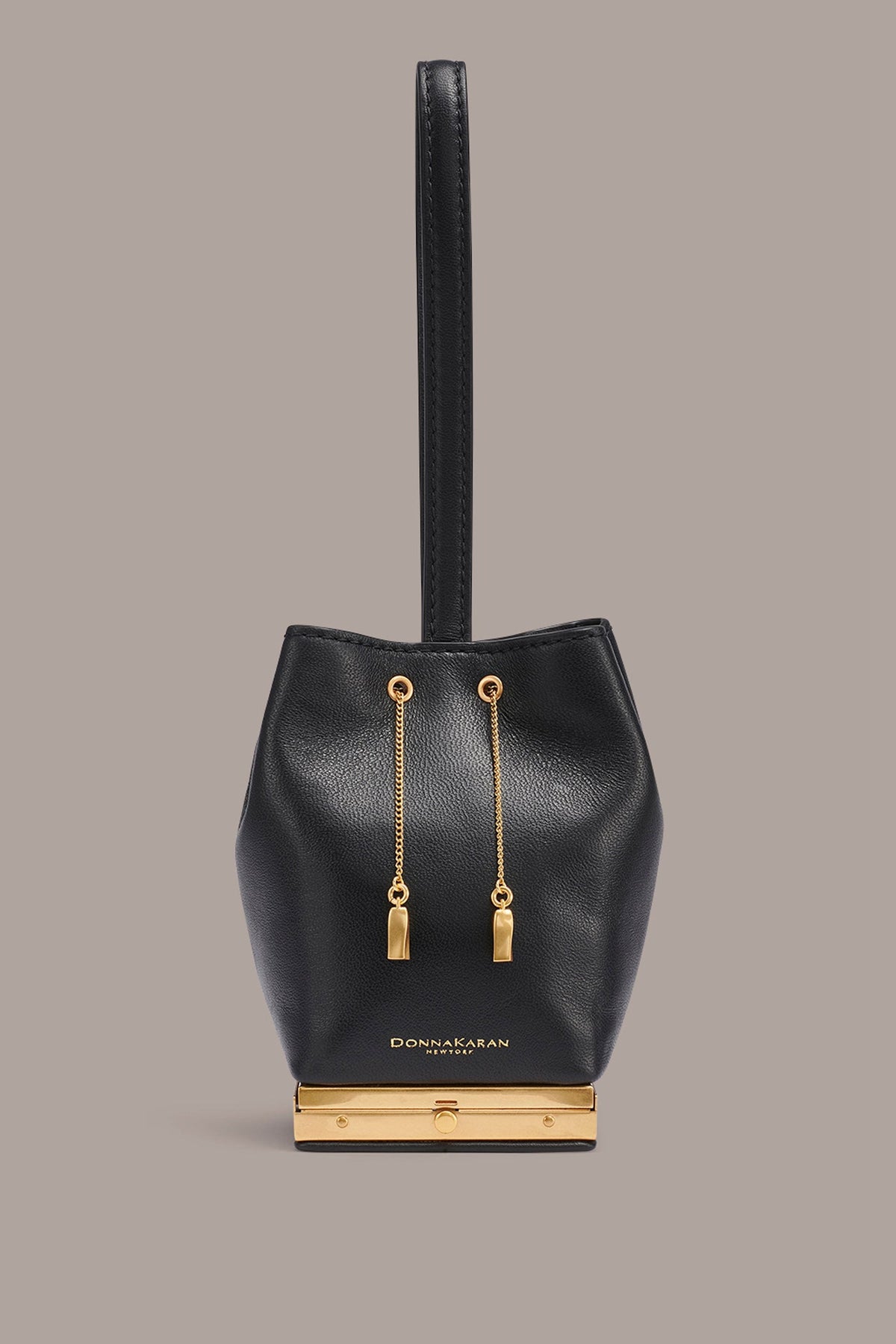 SISAL LEATHER CLUTCH - Black / Gold