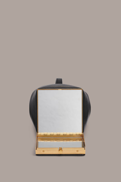 SISAL LEATHER CLUTCH - Black / Gold