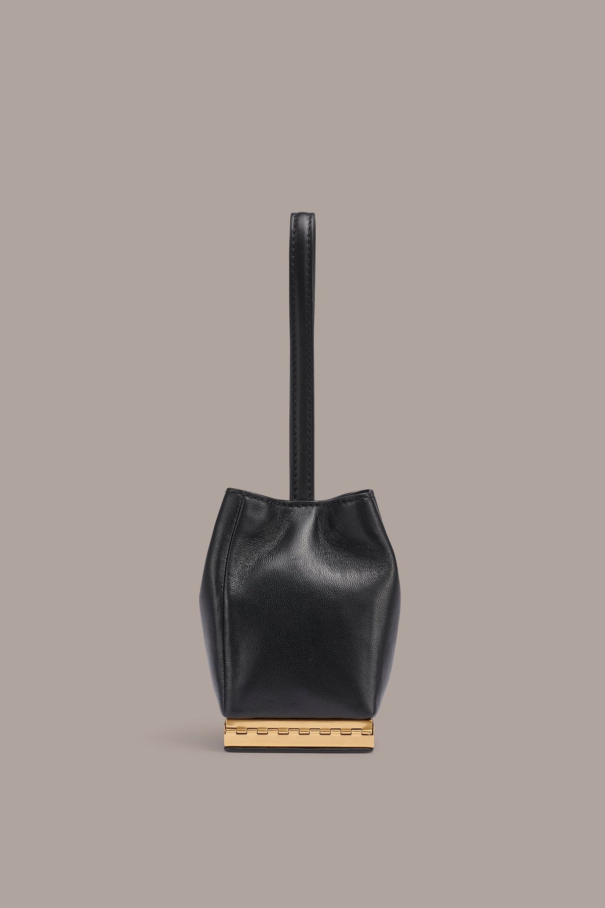 SISAL LEATHER CLUTCH - Black / Gold