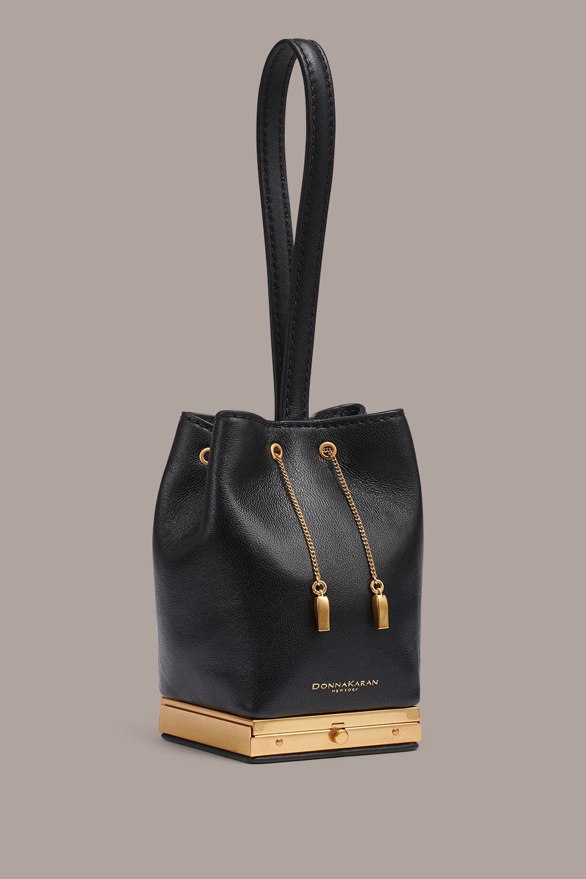 SISAL LEATHER CLUTCH - Black / Gold