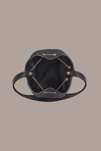 SISAL LEATHER CLUTCH - Black / Gold