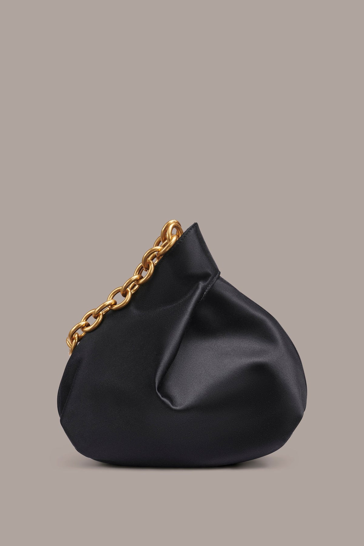 LAWRENCE SATIN WRISTLET - Black / Gold