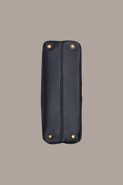 POPLIN SATIN CLUTCH - Black / Gold