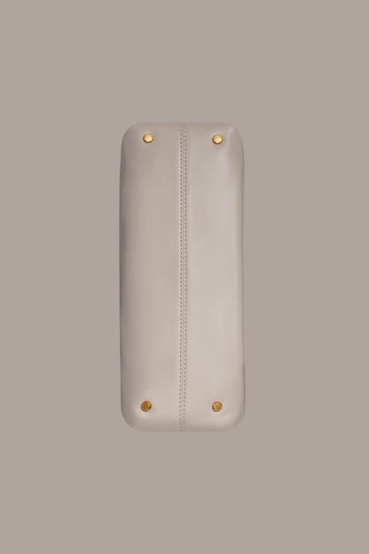POPLIN LEATHER CLUTCH - Sand