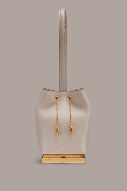 SISAL LEATHER CLUTCH - Sand