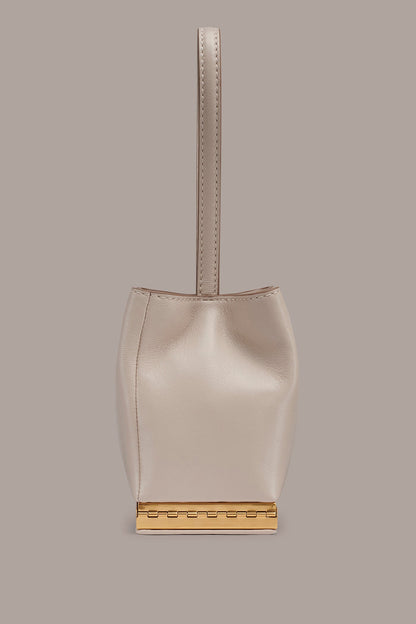 SISAL LEATHER CLUTCH - Sand
