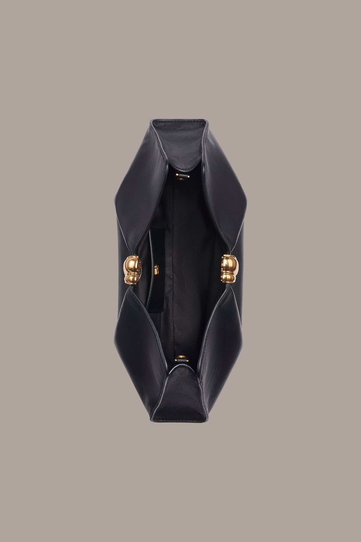 CASHMERE LEATHER CLUTCH - Black / Gold