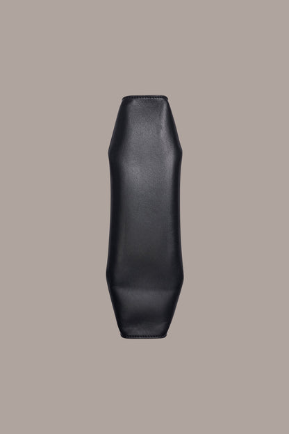 CASHMERE LEATHER CLUTCH - Black / Gold