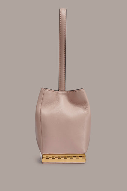 SISAL LEATHER CLUTCH - Snow Petal