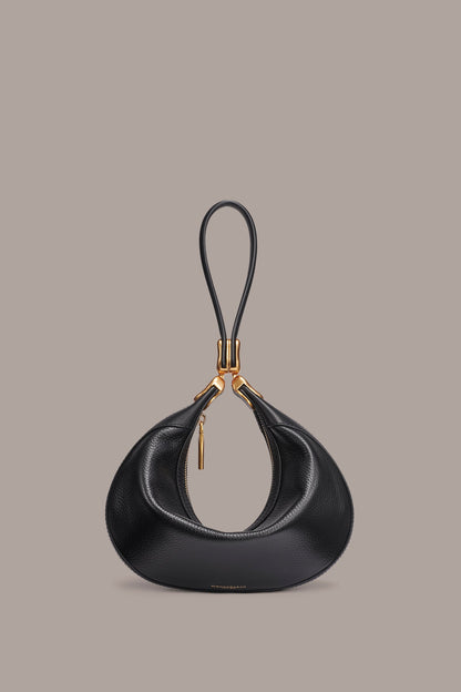 SERGE CONVERTIBLE SHOULDER WRISTLET BAG - Black