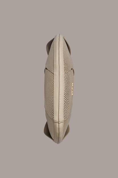 BALDWIN WOVEN LEATHER MINI SHOULDER BAG - Metallic Bone