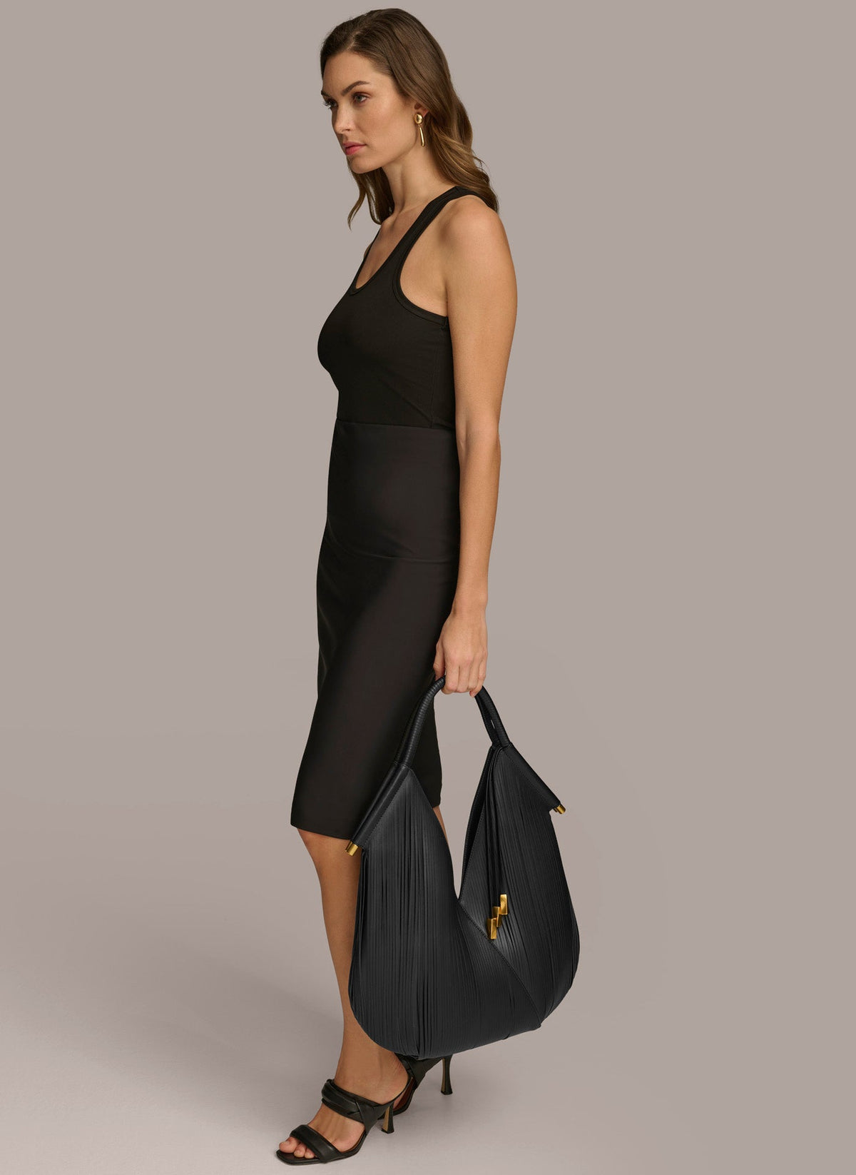 BALDWIN LARGE LASER-CUT SHOULDER BAG - Black