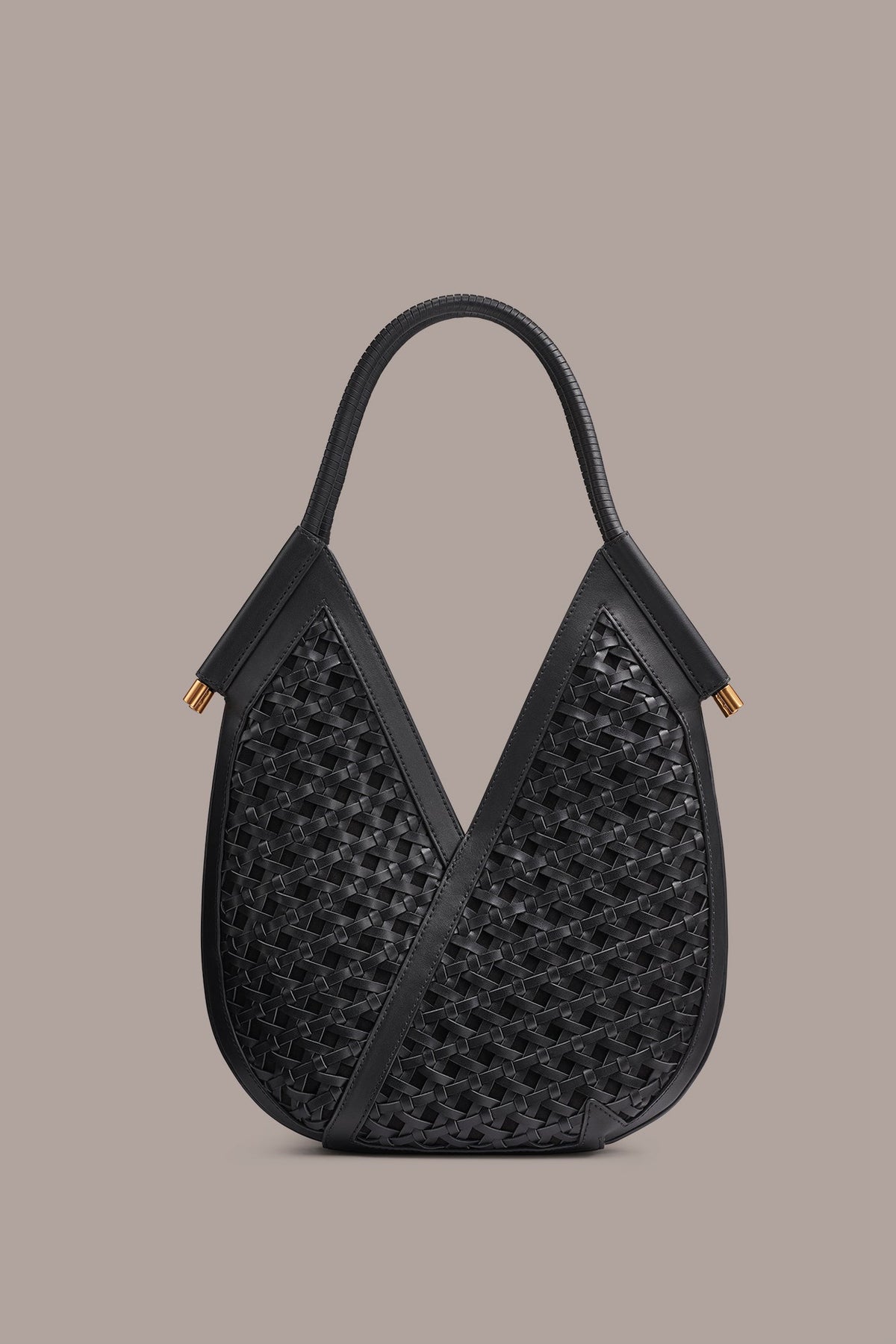 BALDWIN MINI WOVEN GROMMET SHOULDER BAG - Black