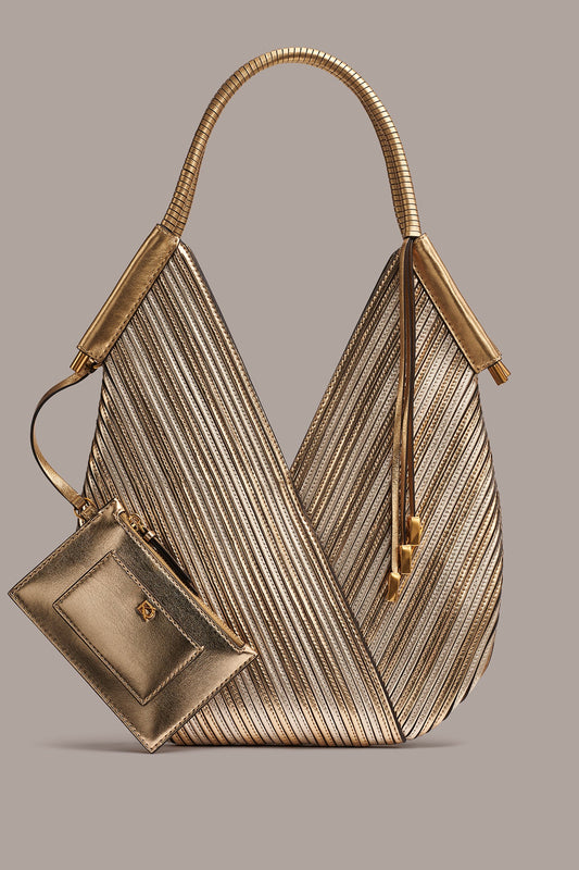 BALDWIN MINI METALLIC SHOULDER BAG - Gold
