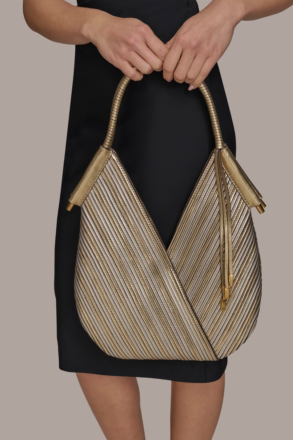 BALDWIN MINI METALLIC SHOULDER BAG - Gold