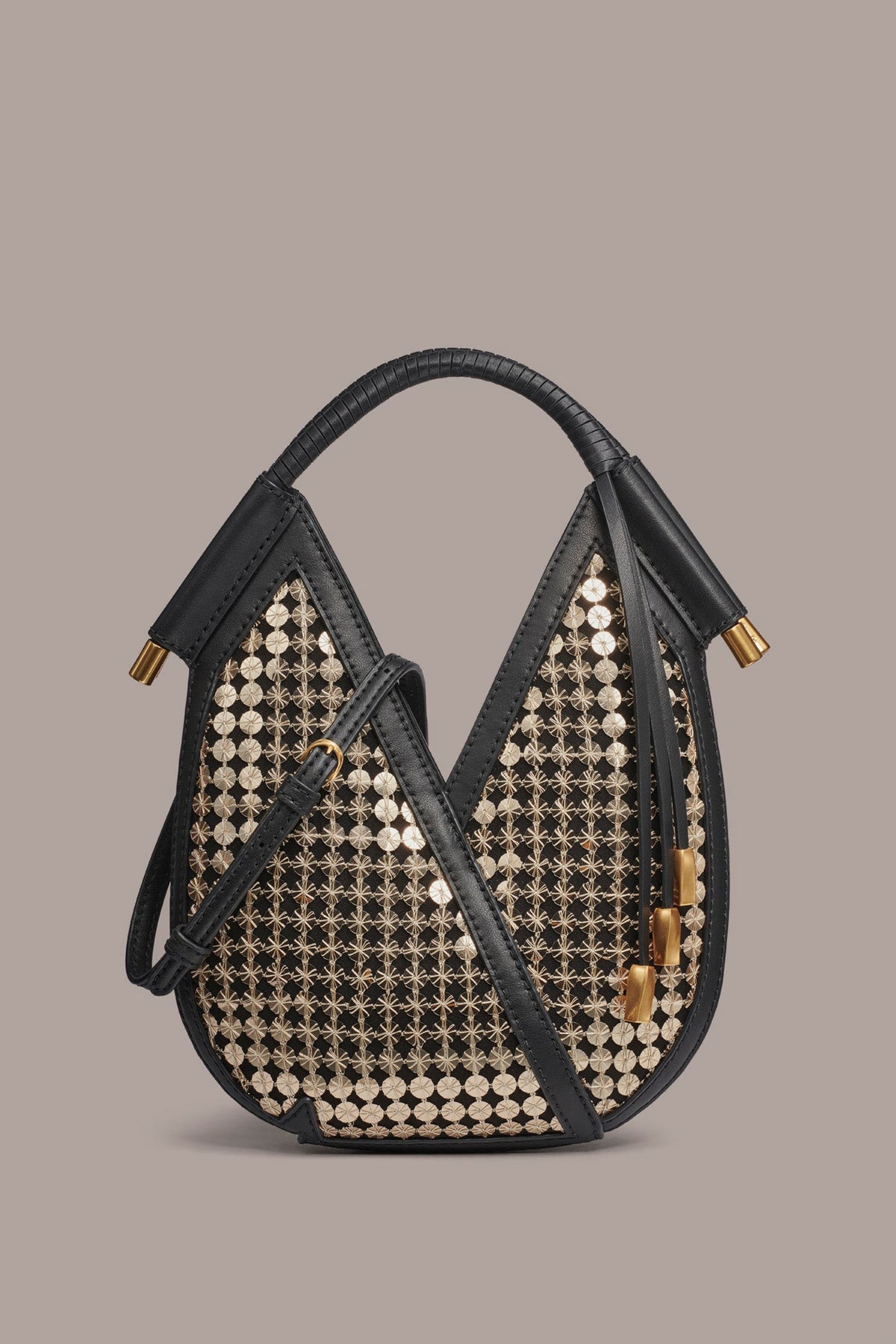 BALDWIN MICRO SEQUINED CROSSBODY BAG - Black