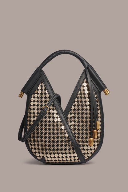 BALDWIN MICRO SEQUINED CROSSBODY BAG - Black