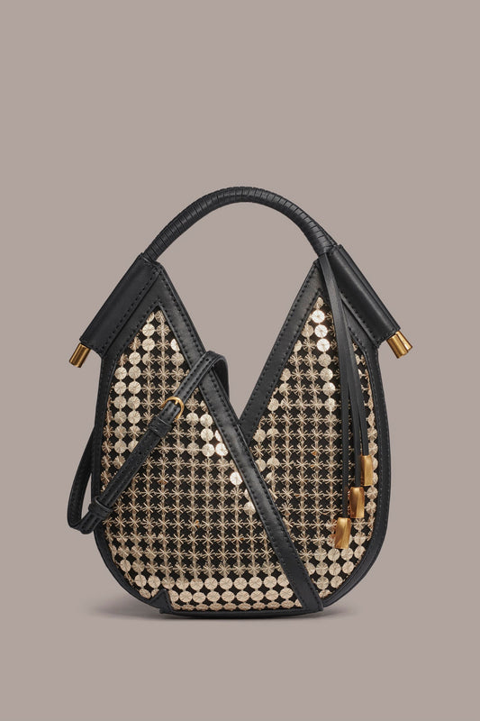 BALDWIN MICRO SEQUINED CROSSBODY BAG - Black