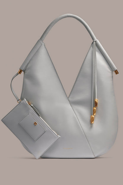 BALDWIN LARGE SHOULDER BAG - Pearl Grey