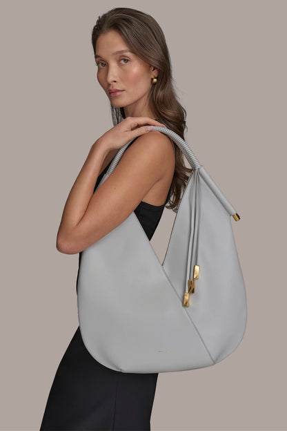 BALDWIN LARGE SHOULDER BAG - Pearl Grey
