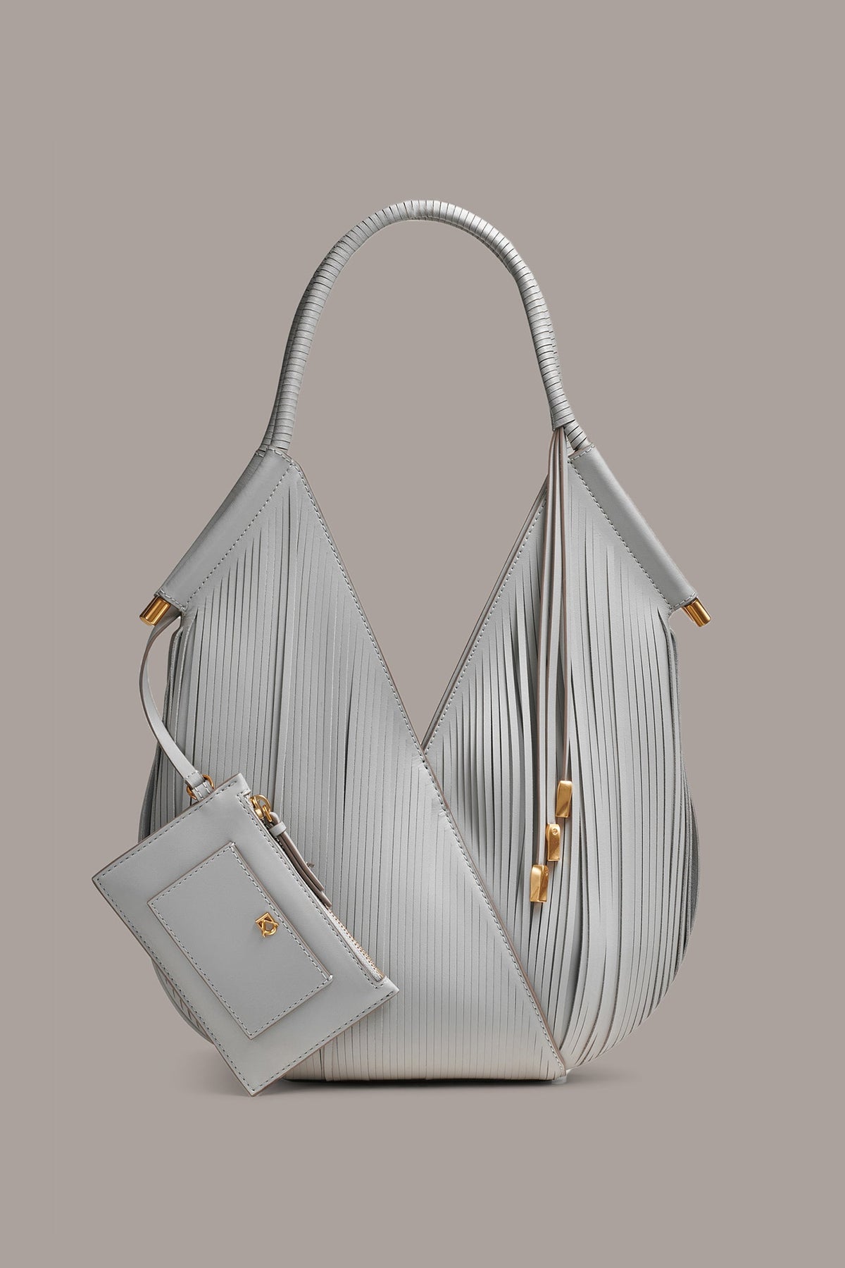 BALDWIN MINI LASER-CUT SHOULDER BAG - Zinc