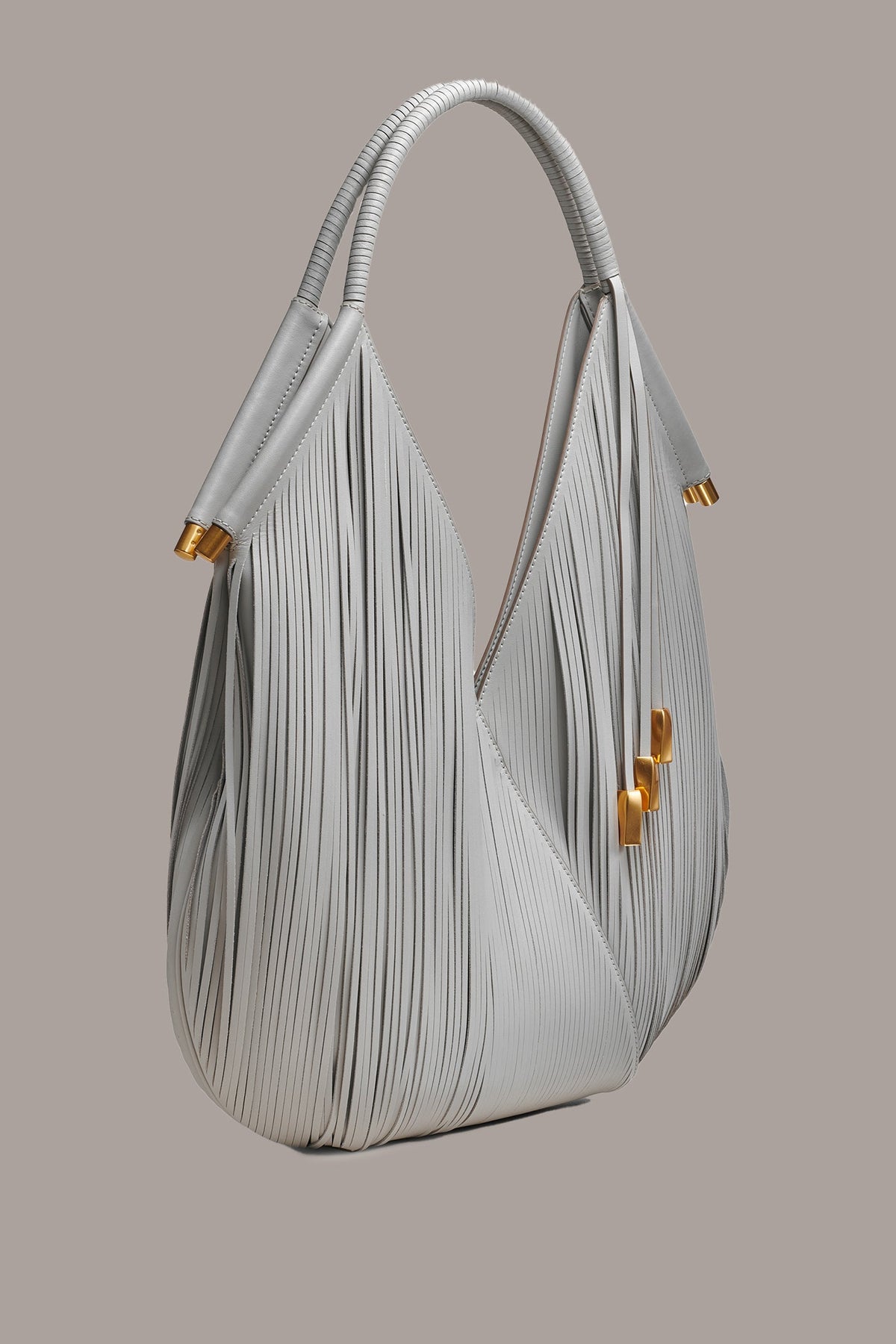BALDWIN LARGE LASER-CUT SHOULDER BAG - ZINC