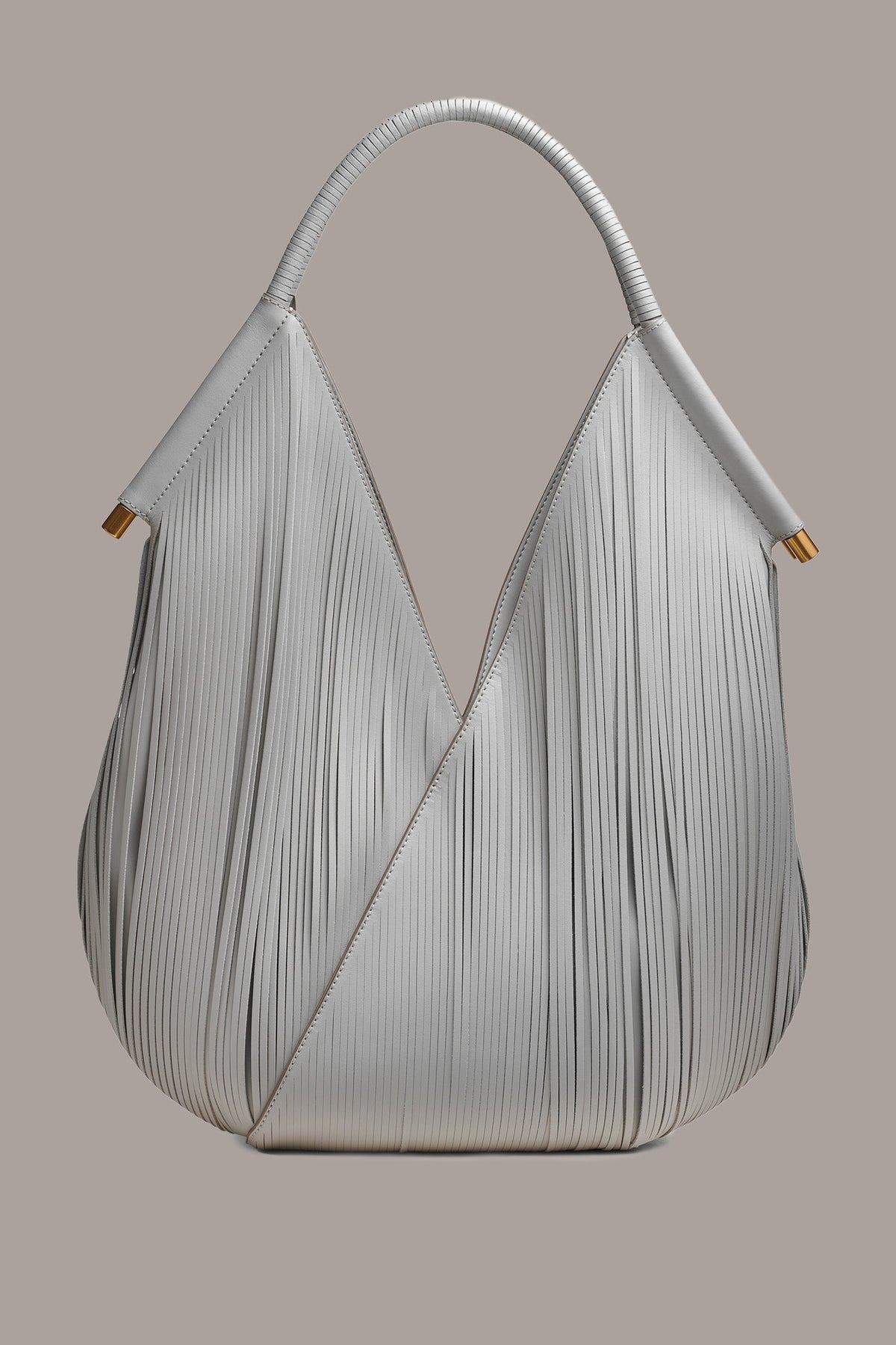 BALDWIN LARGE LASER-CUT SHOULDER BAG - ZINC