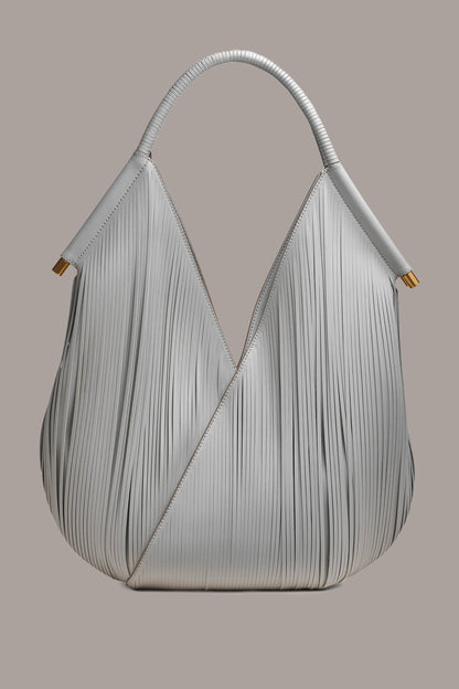 BALDWIN LARGE LASER-CUT SHOULDER BAG - ZINC