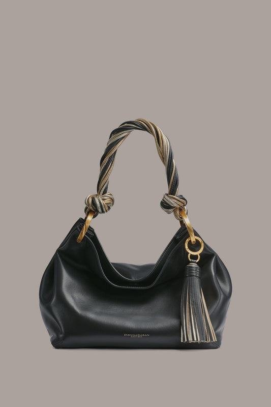 GLENWOOD SMALL SHOULDER BAG - BLACK/GOLD