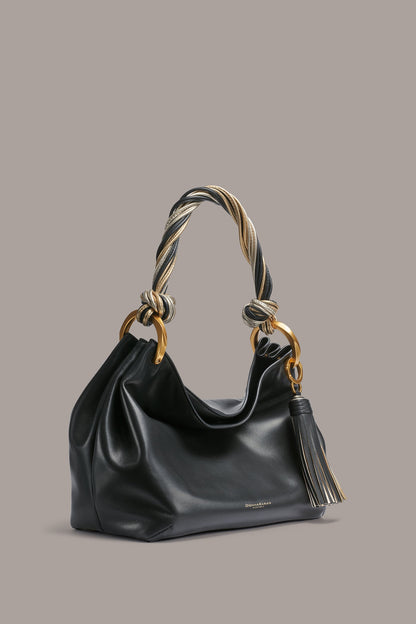 GLENWOOD SMALL SHOULDER BAG - BLACK/GOLD