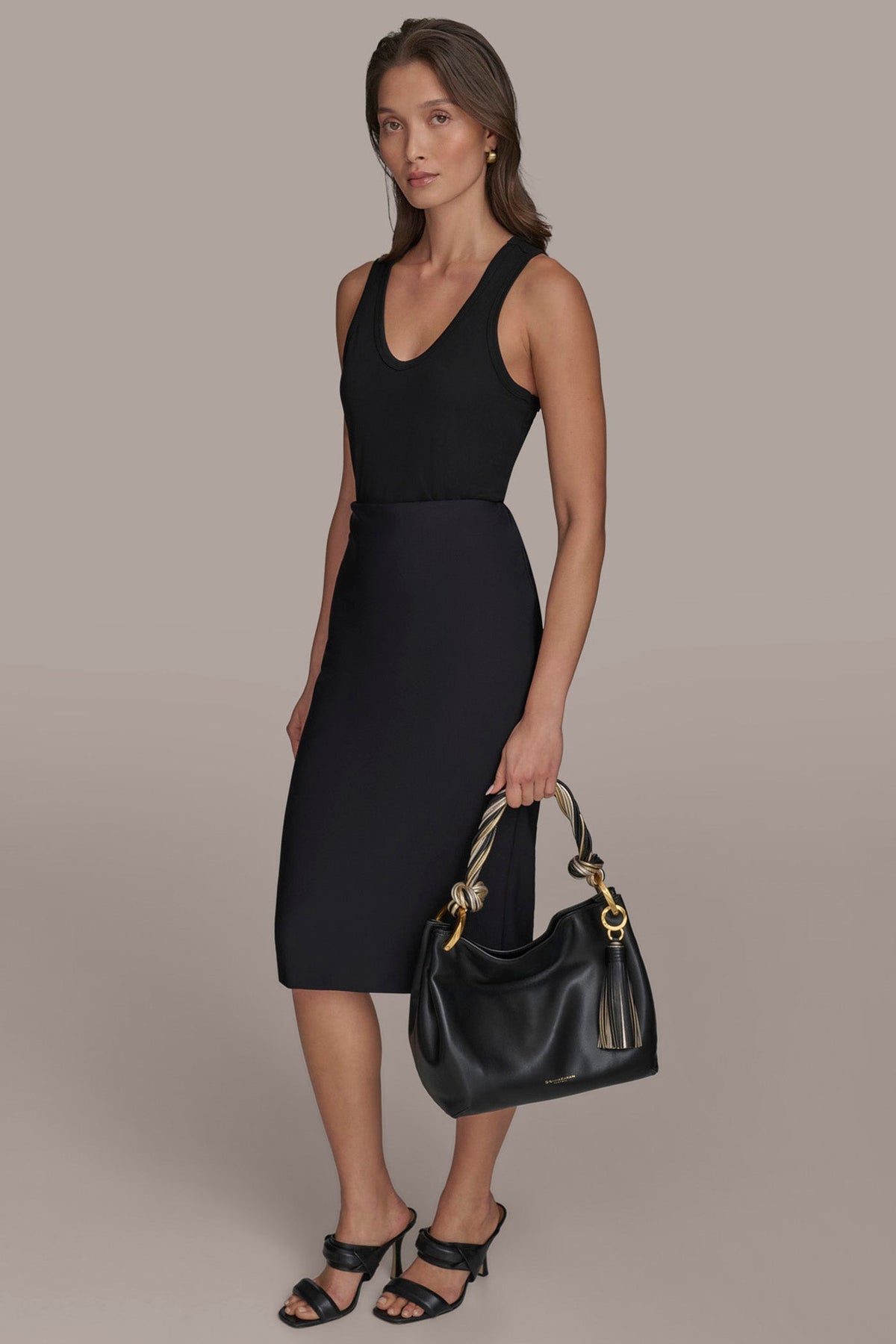 GLENWOOD SMALL SHOULDER BAG - BLACK/GOLD