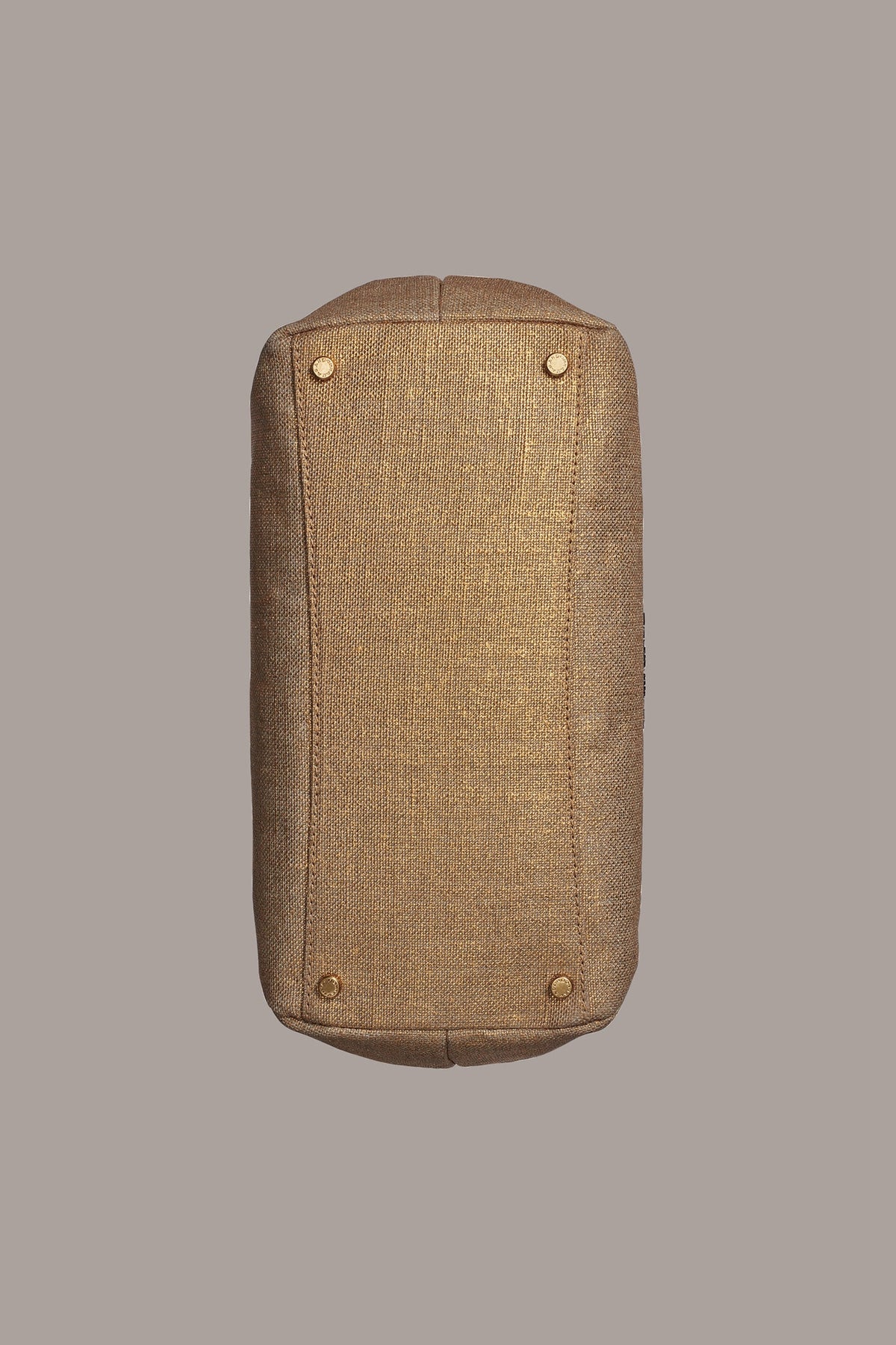 GLENWOOD SMALL METALLIC CANVAS SHOULDER BAG - GOLD
