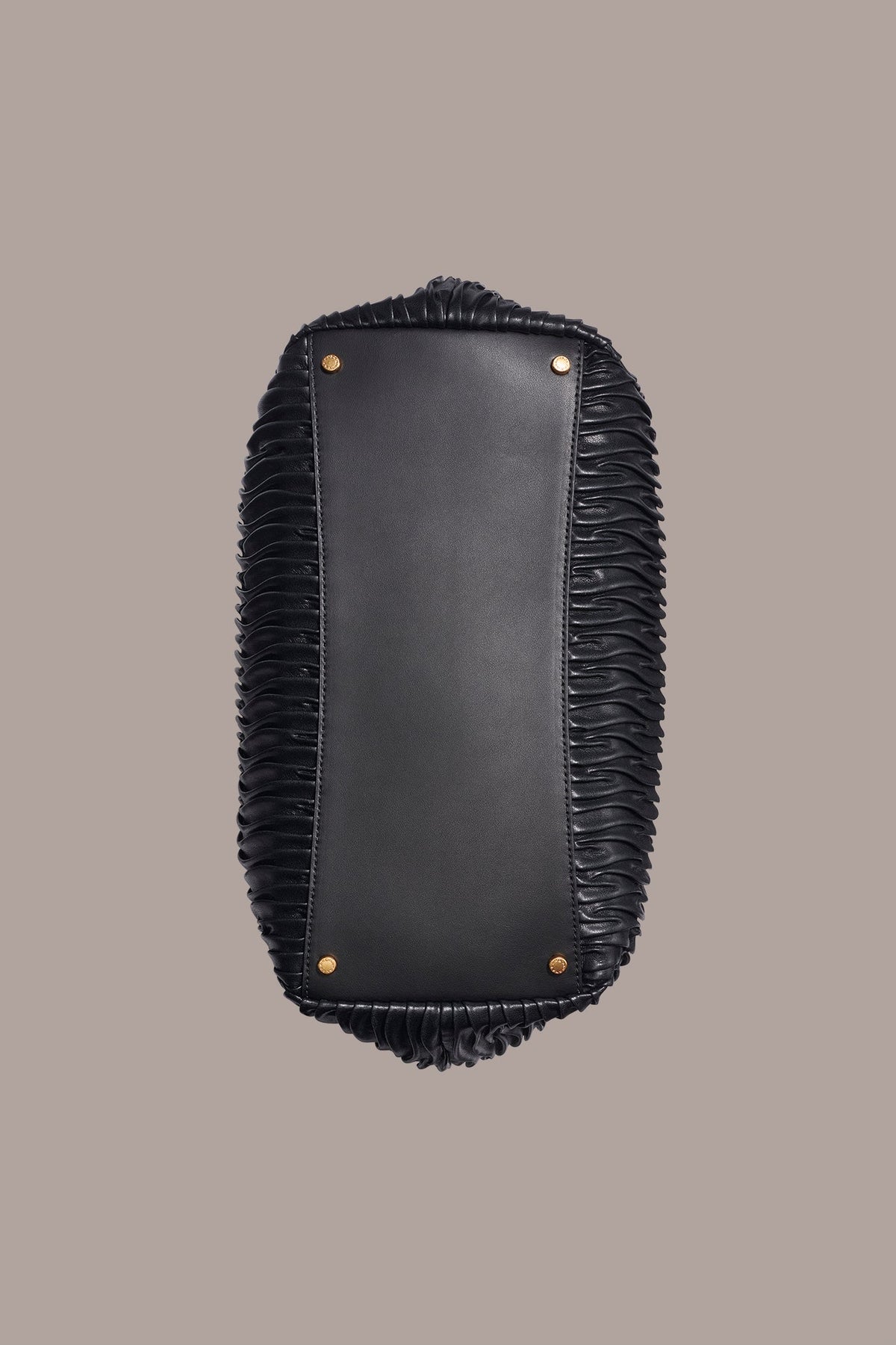 GLENWOOD PLEATED SHOULDER BAG - BLACK/GOLD