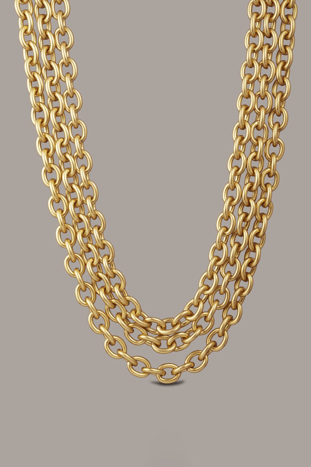 MULTI ROW CHAIN LINK COLLAR NECKLACE - Gold