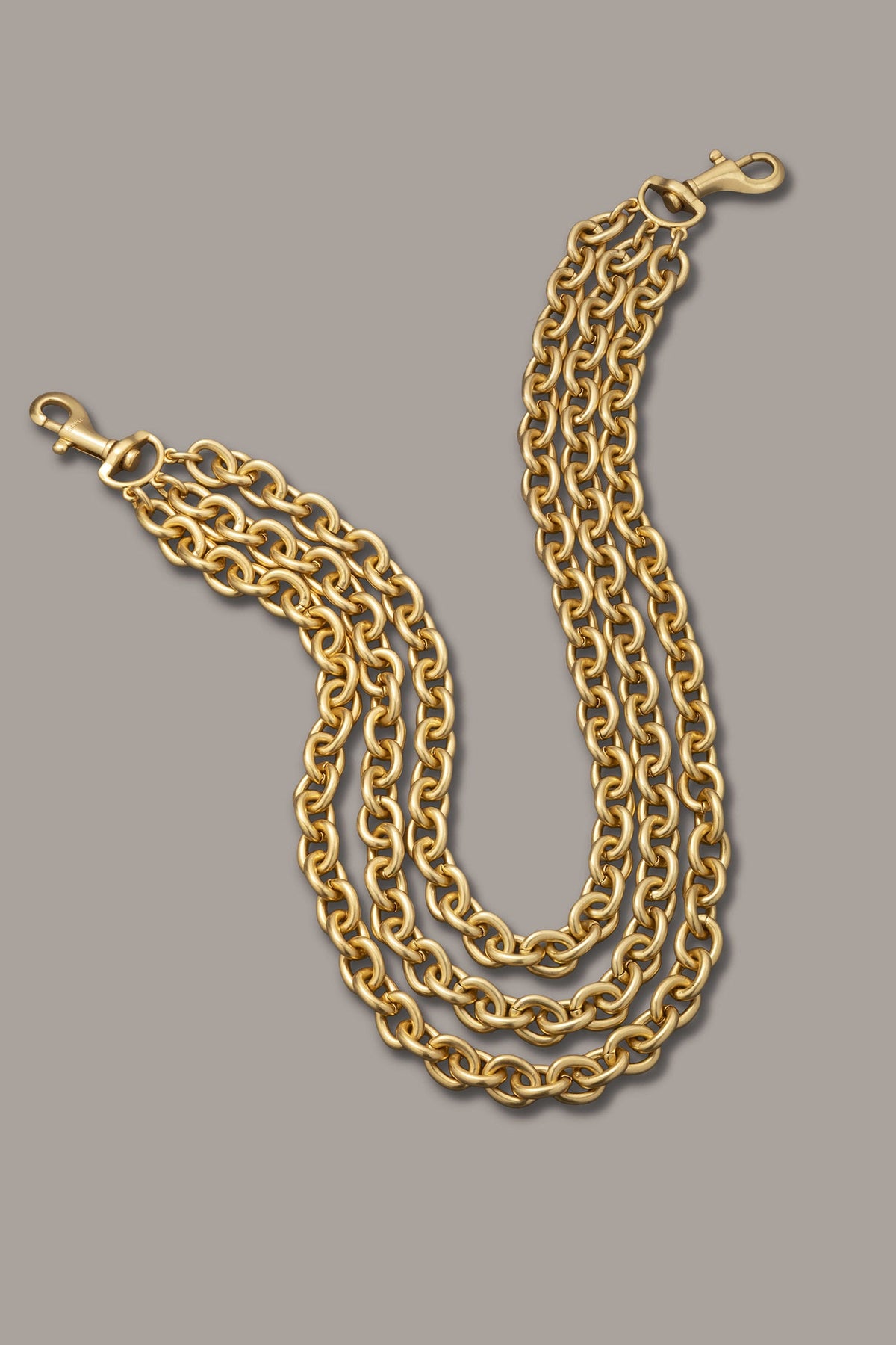 MULTI ROW CHAIN LINK COLLAR NECKLACE - Gold