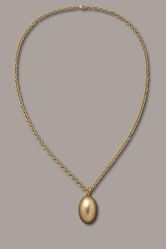 LONG PEBBLE PENDANT NECKLACE - Gold