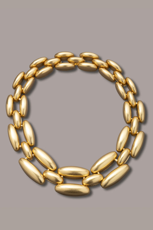 MODERN METAL LINK NECKLACE - Gold