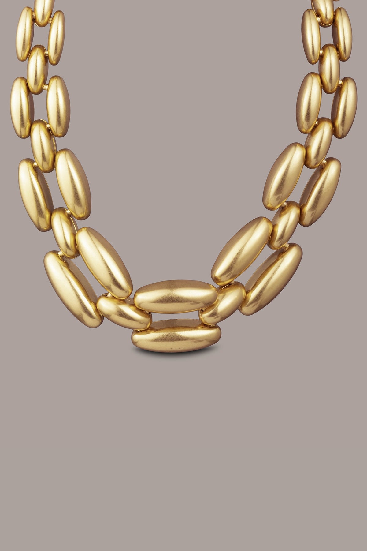 MODERN METAL LINK NECKLACE - Gold
