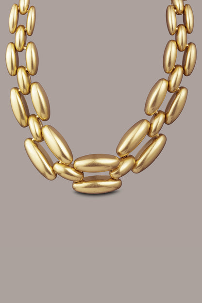 MODERN METAL LINK NECKLACE - Gold