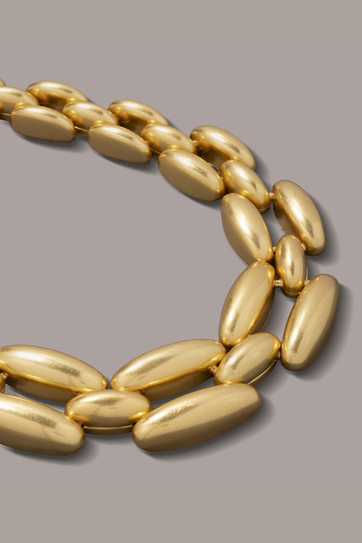 MODERN METAL LINK NECKLACE - Gold