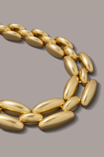 MODERN METAL LINK NECKLACE - Gold