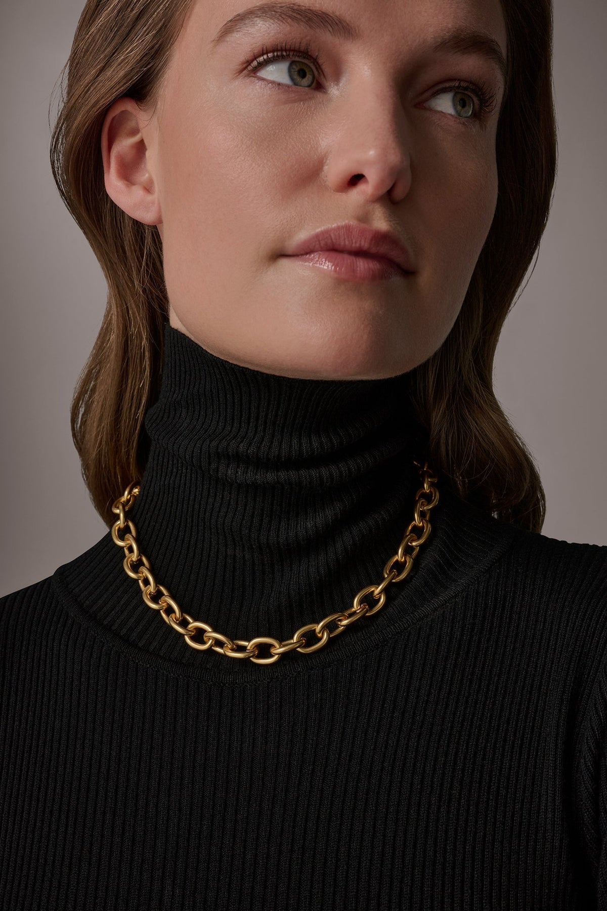 CHAIN LINK COLLAR NECKLACE - Gold
