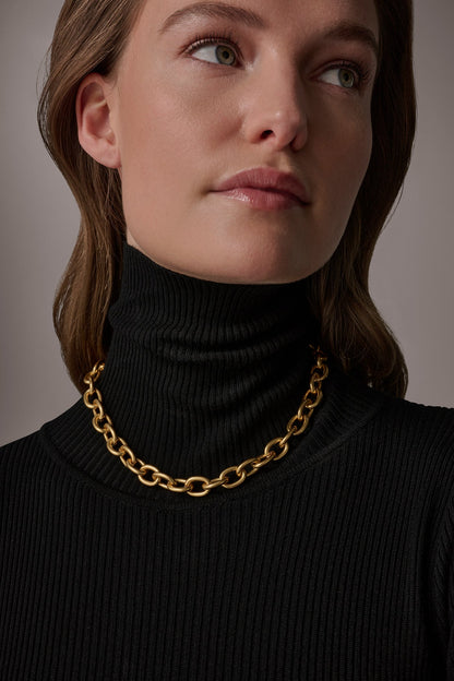 CHAIN LINK COLLAR NECKLACE - Gold