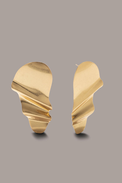 OVERSIZED TWISTED STUD EARRING - Gold