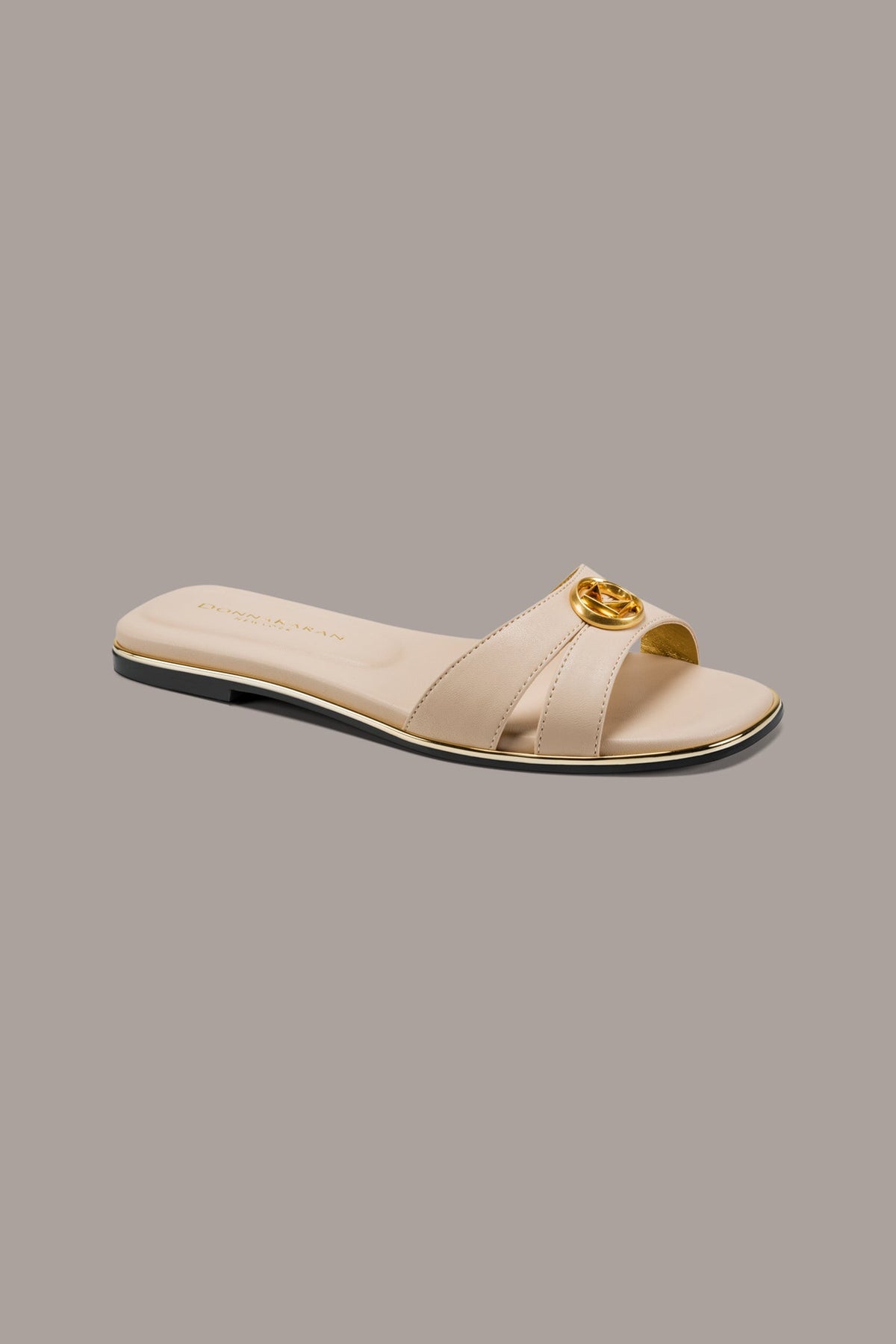HALO SQUARE-TOE SLIDE SANDAL - Nude