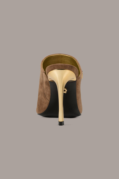 DONNA SUEDE MULE SANDAL - Tan