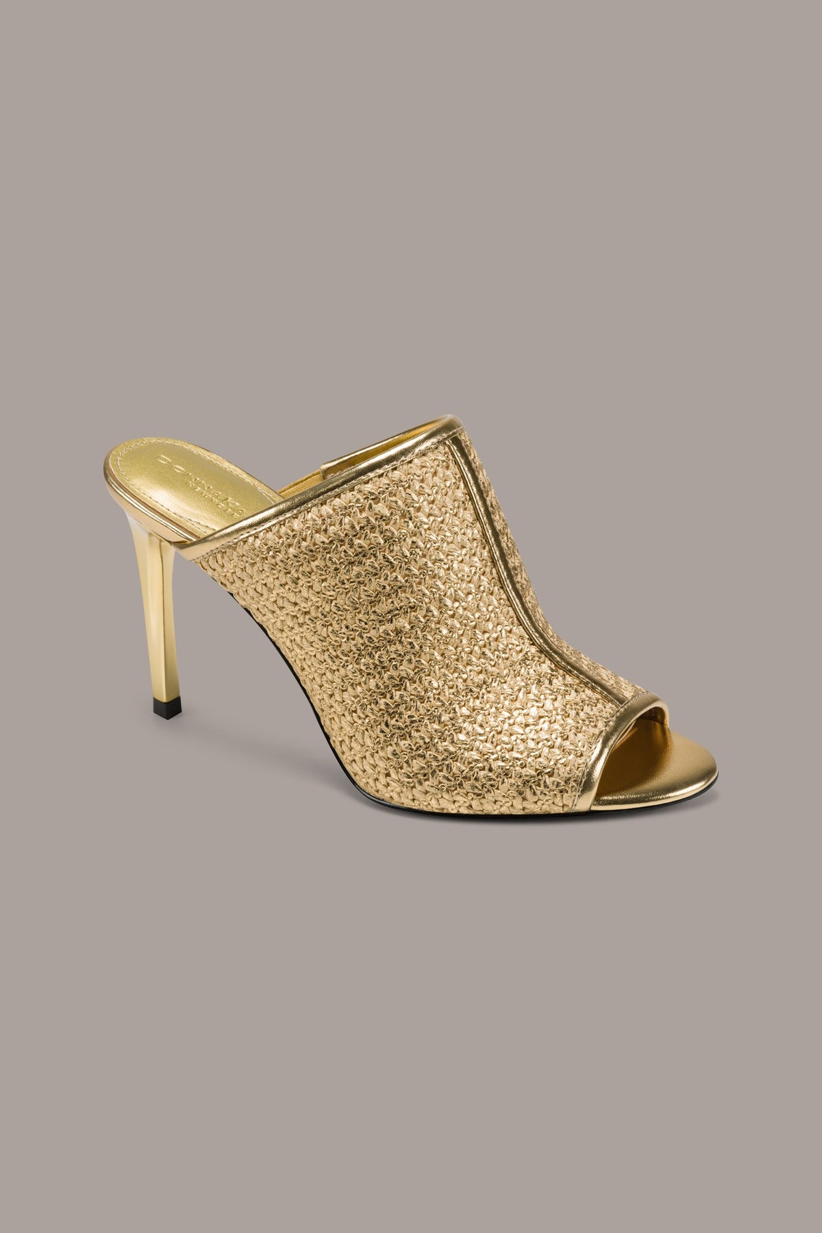 DONNA METALLIC RAFFIA MULE - Gold