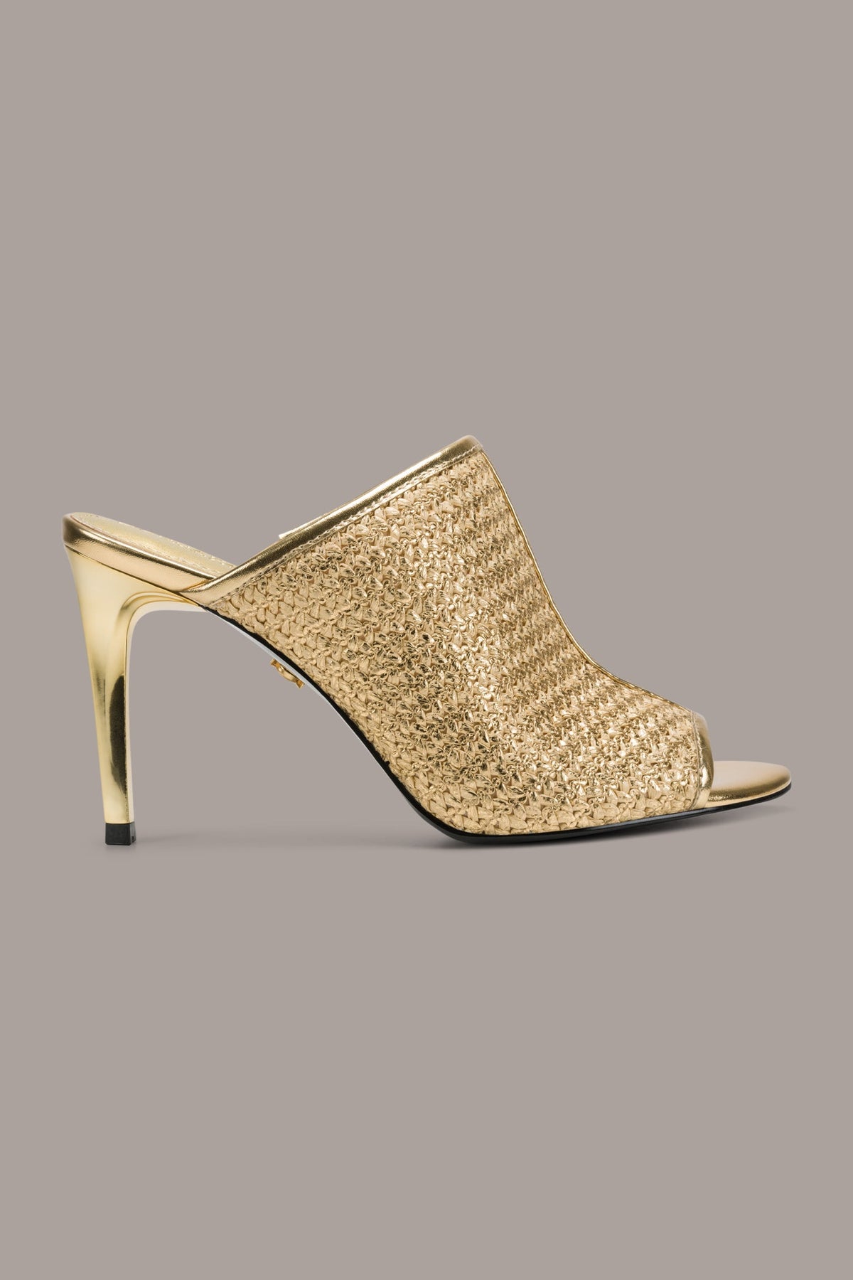 DONNA METALLIC RAFFIA MULE - Gold