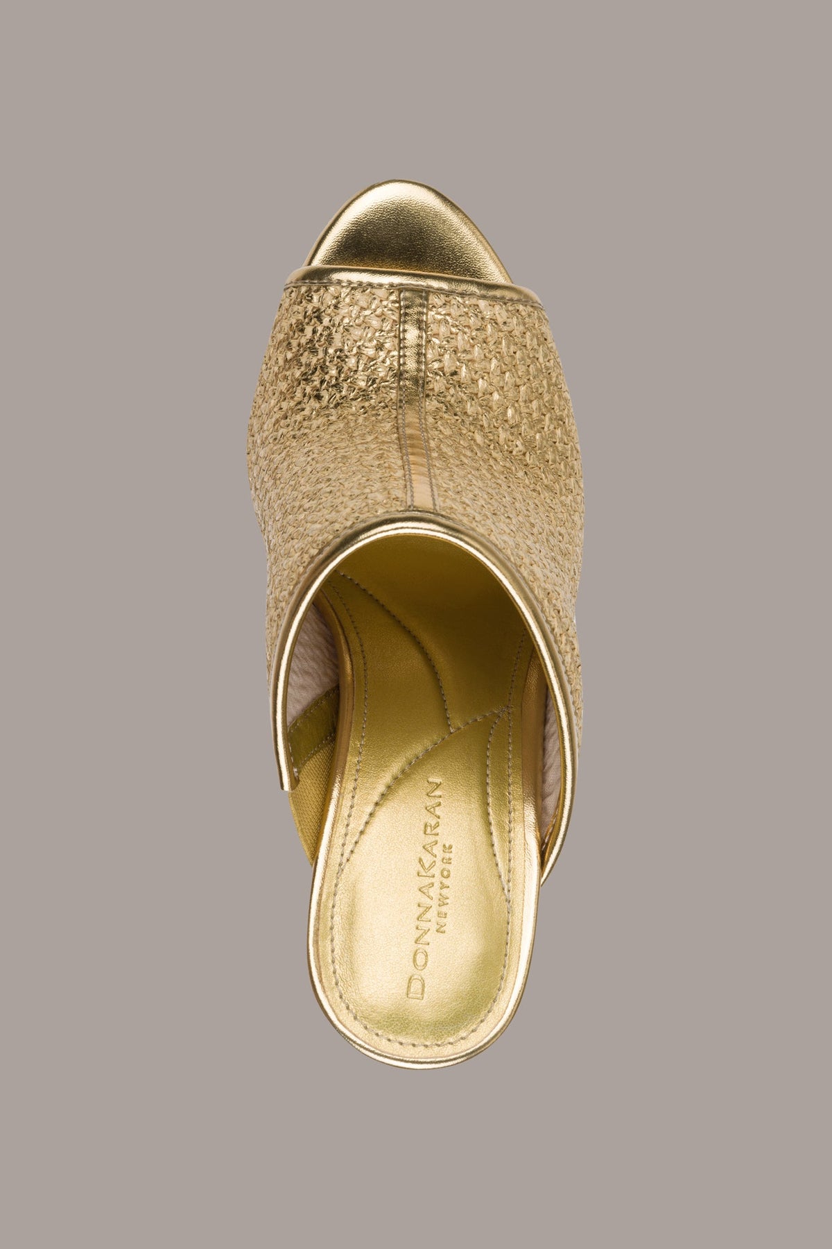 DONNA METALLIC RAFFIA MULE - Gold