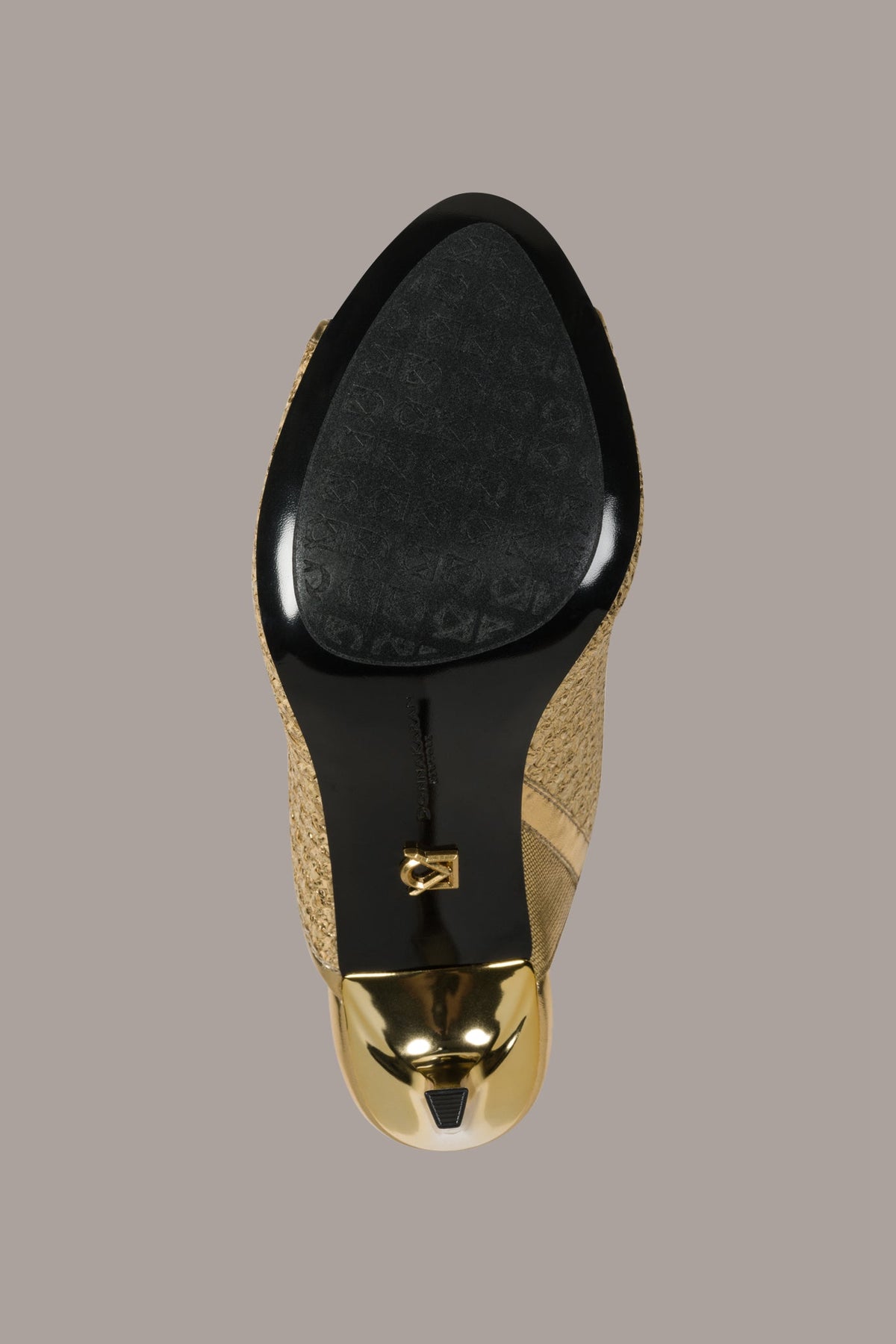 DONNA METALLIC RAFFIA MULE - Gold